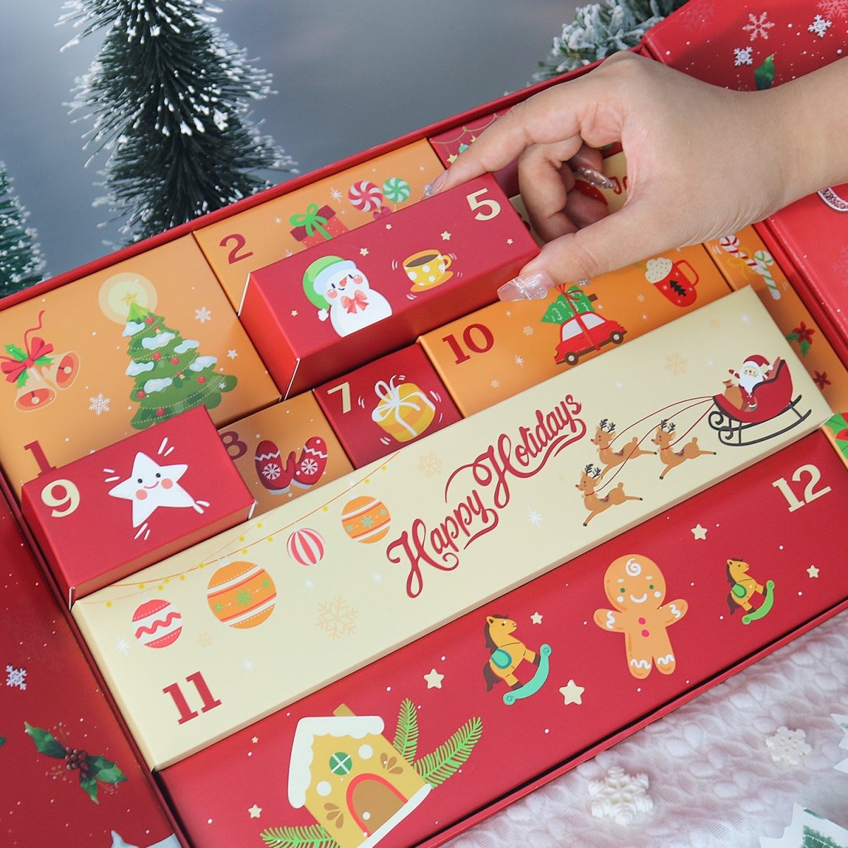 Numbered drawer detail for Gift Box D