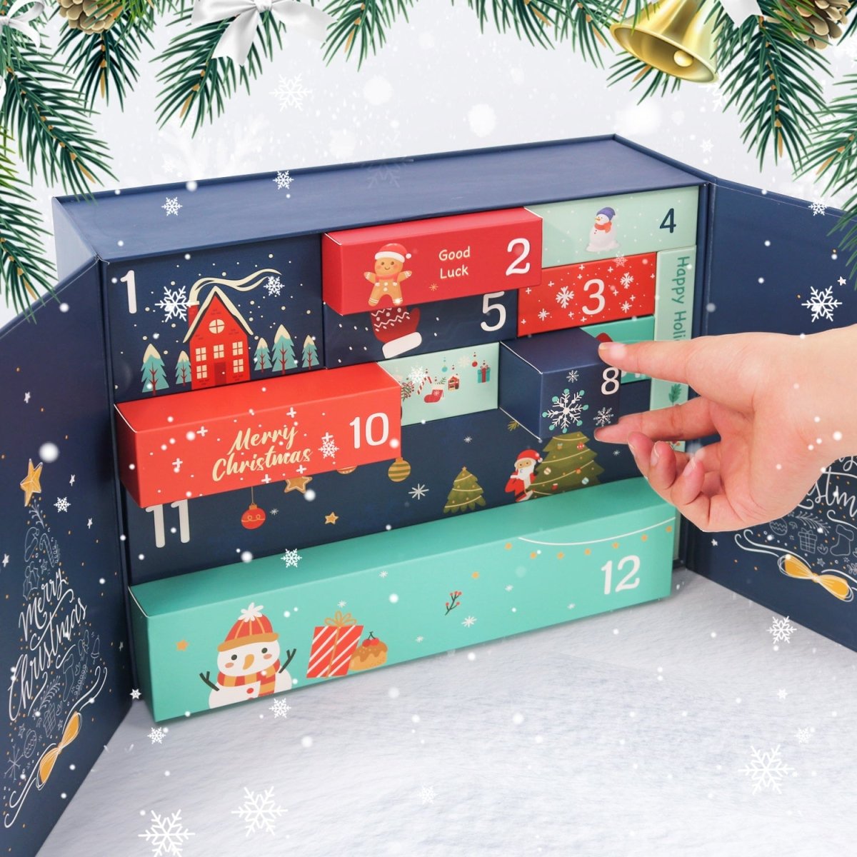 12 numbered drawers for Gift Box 