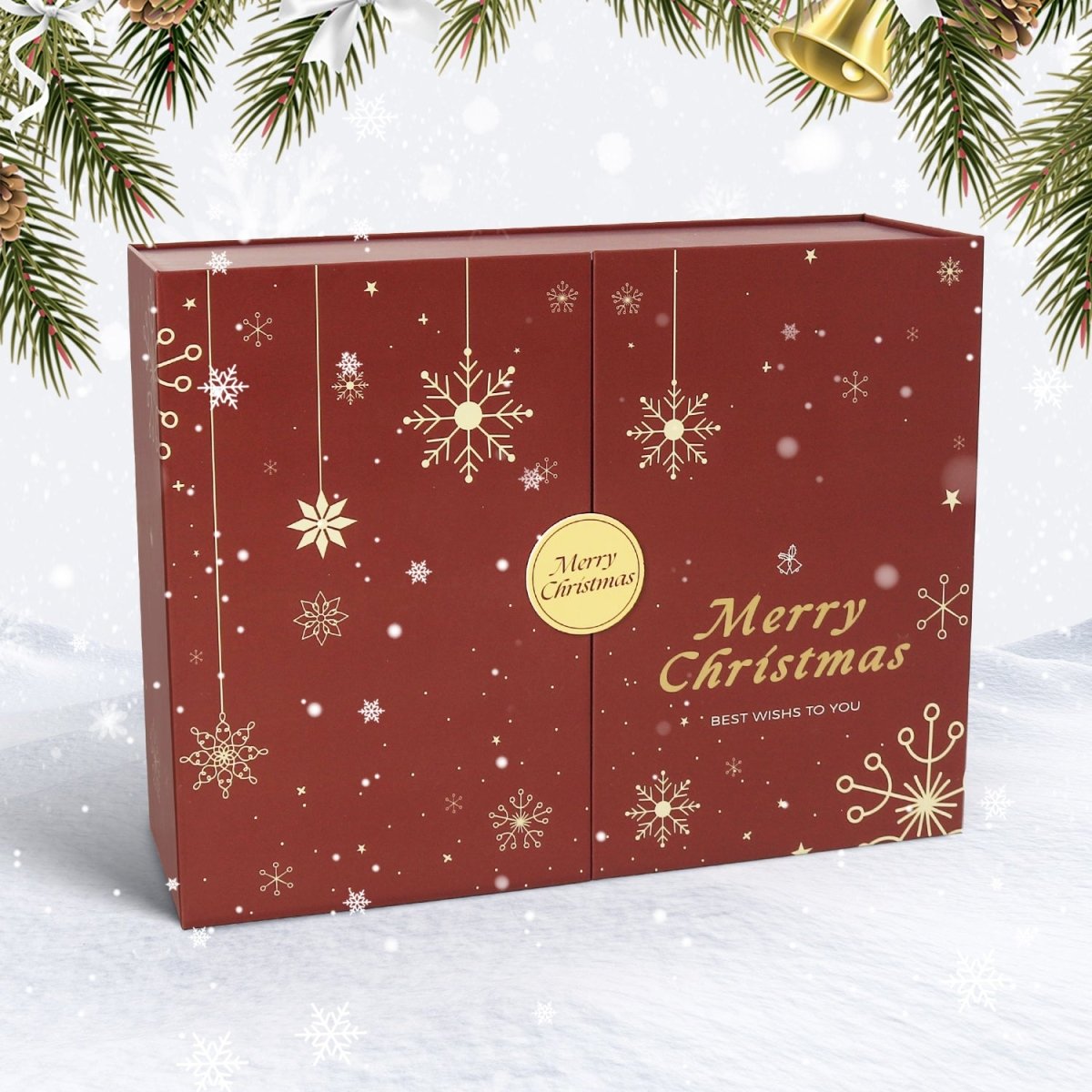 Paint by numbers advent calendar Gift Box  in a Christmas setting