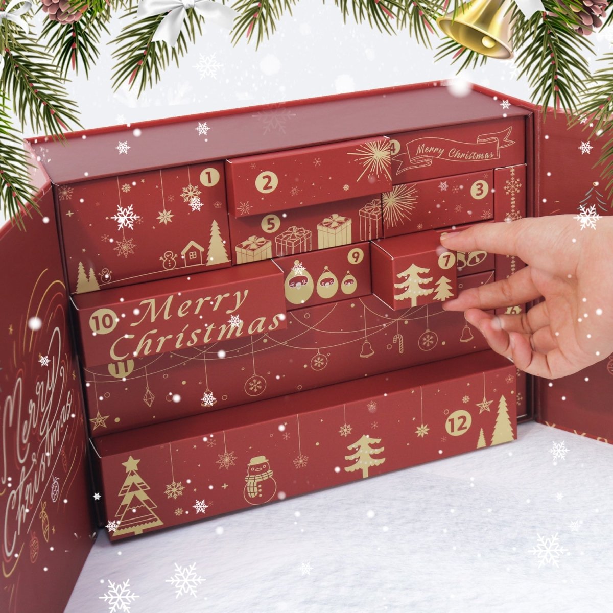 12 numbered drawers for Gift Box 
