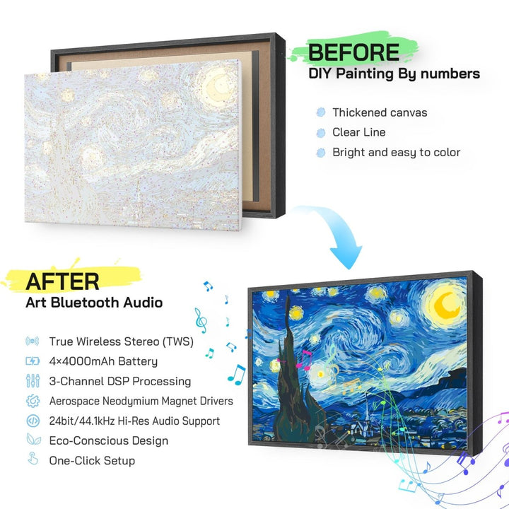 Paint By Numbers KitBluetooth Speaker - Starry Night - isuvio