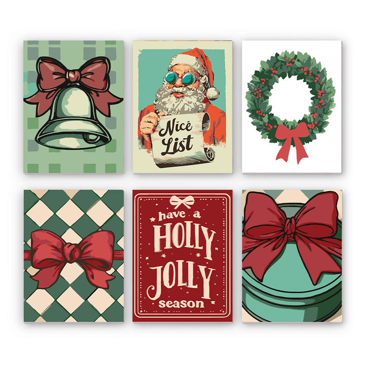 Mini Paint By Numbers SetChristmas Set – Bell & Bow Santa List Wreath - isuvio