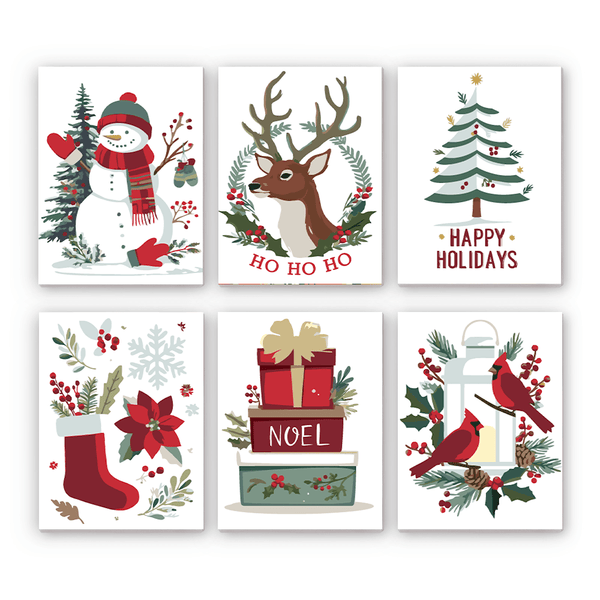 Mini Paint By Numbers SetChristmas Set – Snowman Reindeer Wreath Tree Lantern - isuvio