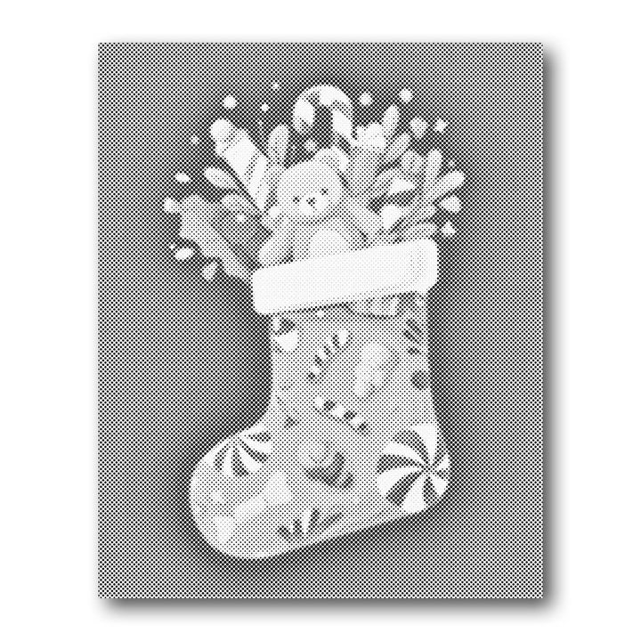 Dot PaintingChristmas Stocking with Toys - isuvio