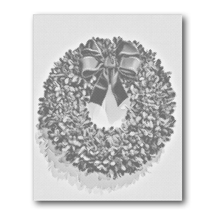 Dot PaintingChristmas Wreath with Bow - isuvio