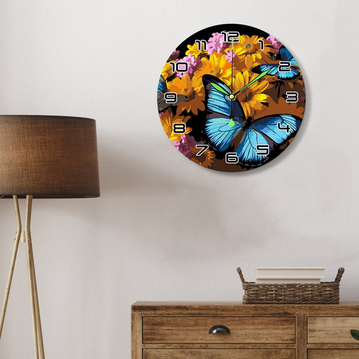 Paint By Numbers KitClock – Blue Butterfly 10" Silent Wall Clock - isuvio