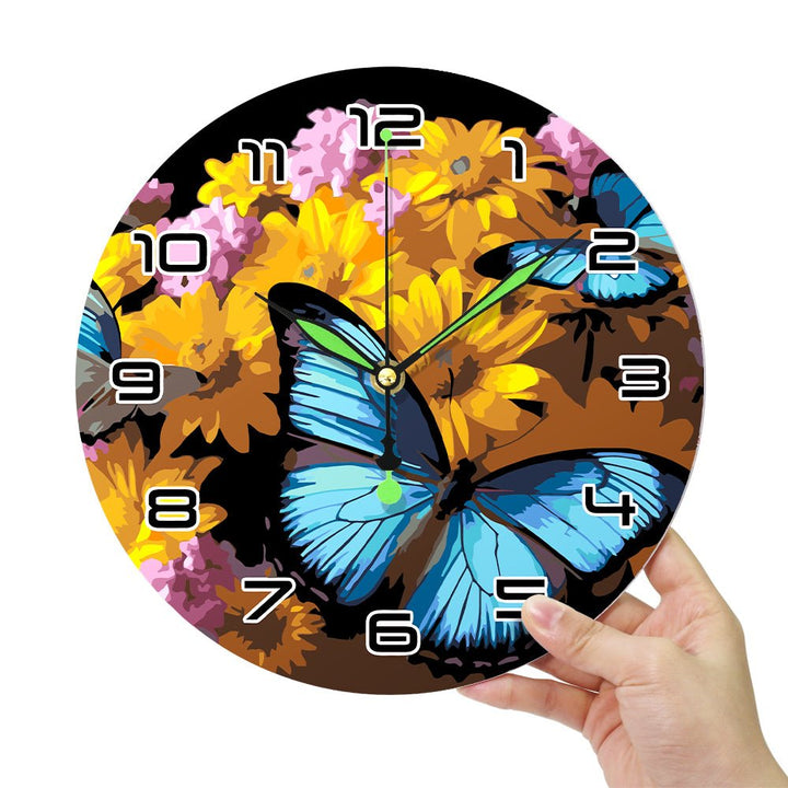 Paint By Numbers KitClock – Blue Butterfly 10" Silent Wall Clock - isuvio