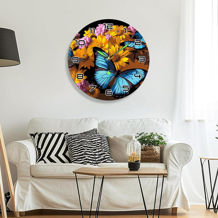 Paint By Numbers KitClock – Blue Butterfly 10" Silent Wall Clock - isuvio