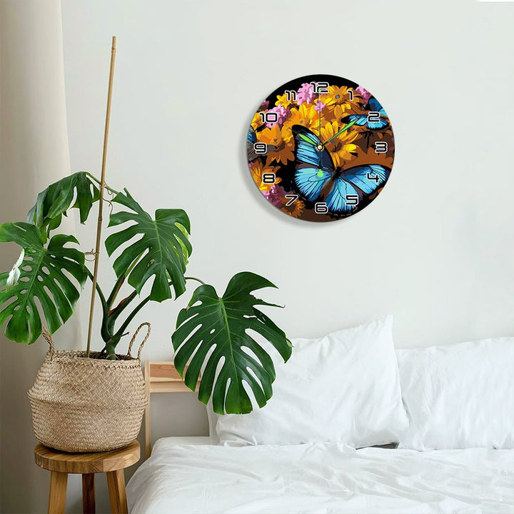 Paint By Numbers KitClock – Blue Butterfly 10" Silent Wall Clock - isuvio