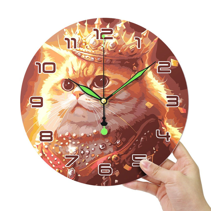 Paint By Numbers KitClock – Crown Cat 10" Silent Wall Clock - isuvio