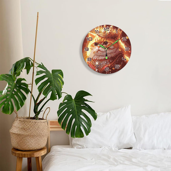Paint By Numbers KitClock – Crown Cat 10" Silent Wall Clock - isuvio