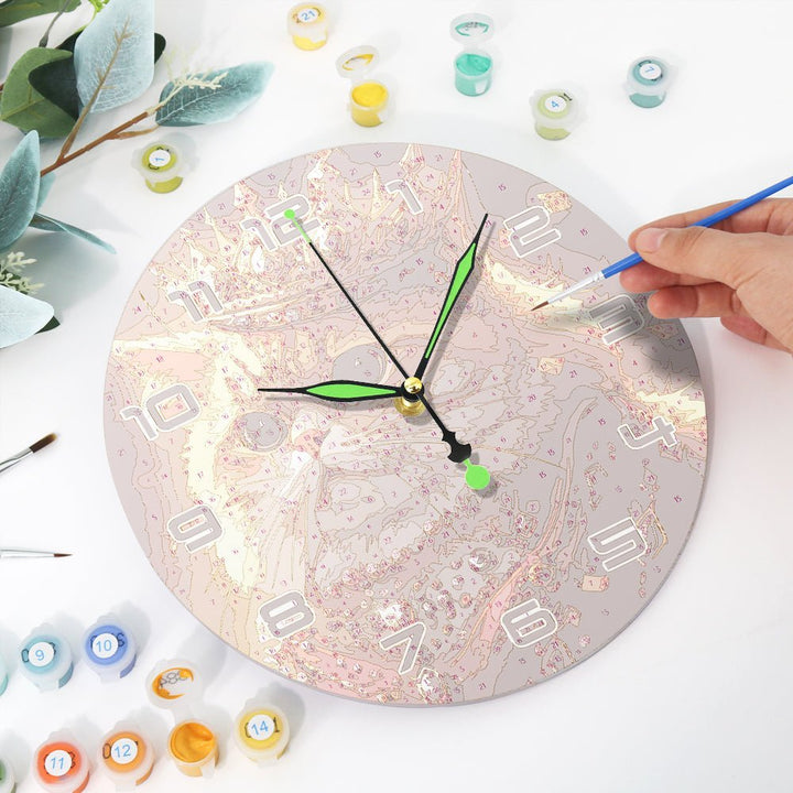 Paint By Numbers KitClock – Crown Cat 10" Silent Wall Clock - isuvio