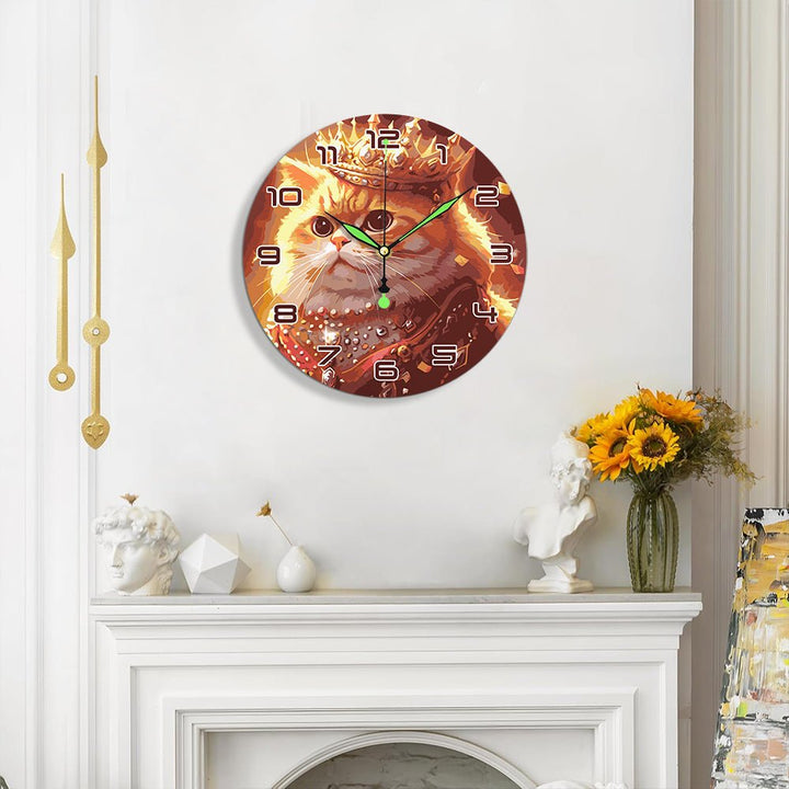 Paint By Numbers KitClock – Crown Cat 10" Silent Wall Clock - isuvio