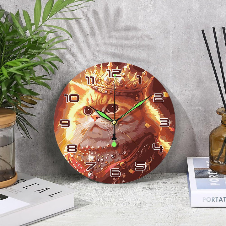 Paint By Numbers KitClock – Crown Cat 10" Silent Wall Clock - isuvio