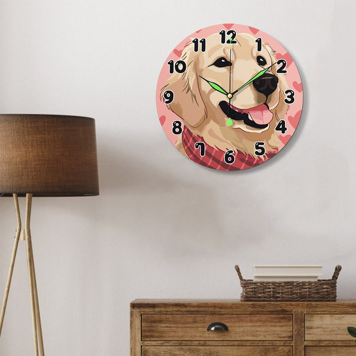 Paint By Numbers KitClock – Dog 10" Silent Wall Clock - isuvio