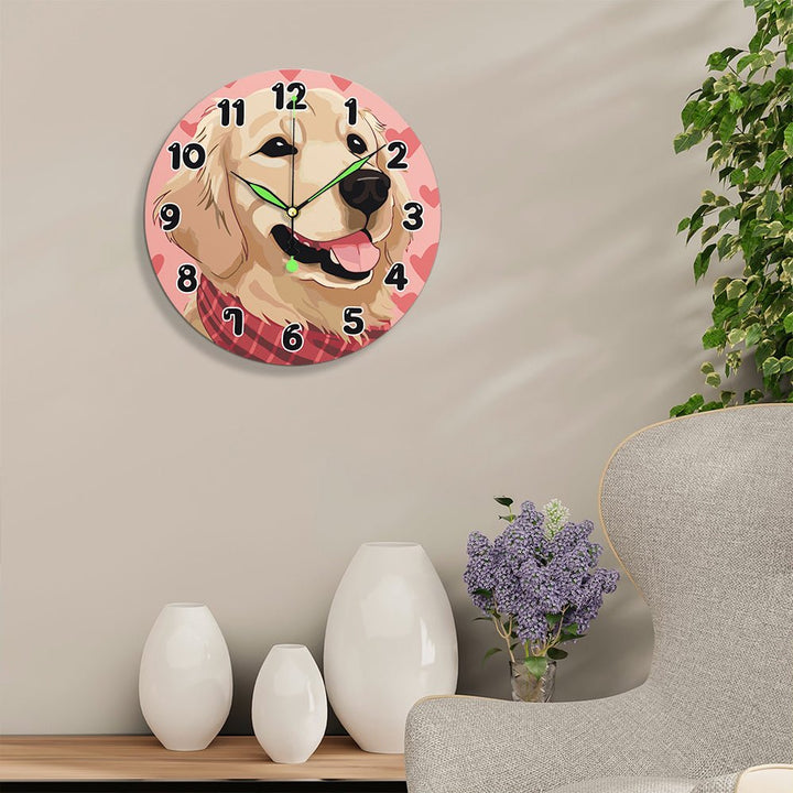 Paint By Numbers KitClock – Dog 10" Silent Wall Clock - isuvio