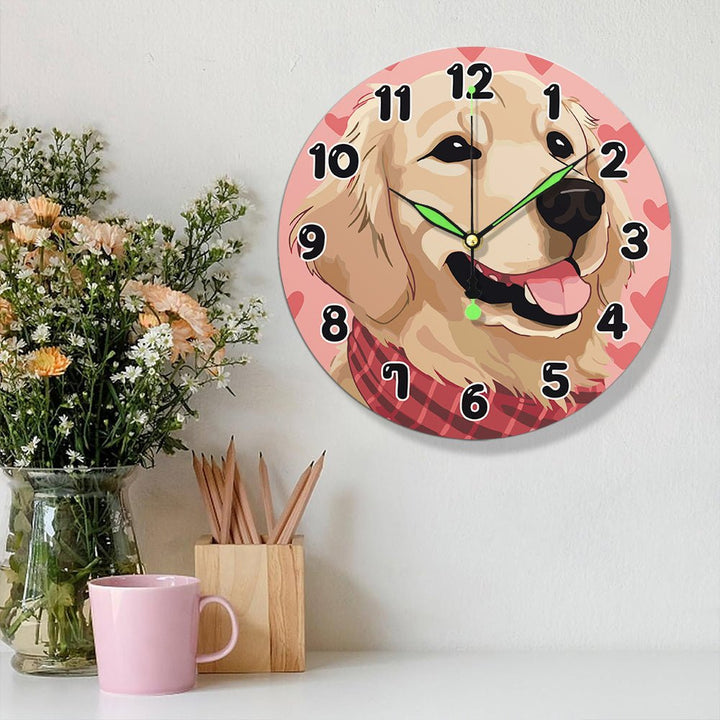 Paint By Numbers KitClock – Dog 10" Silent Wall Clock - isuvio