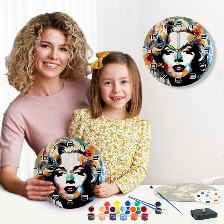 Paint By Numbers KitClock – Marilyn Monroe 10" Silent Wall Clock - isuvio