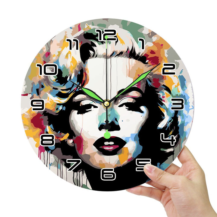 Paint By Numbers KitClock – Marilyn Monroe 10" Silent Wall Clock - isuvio
