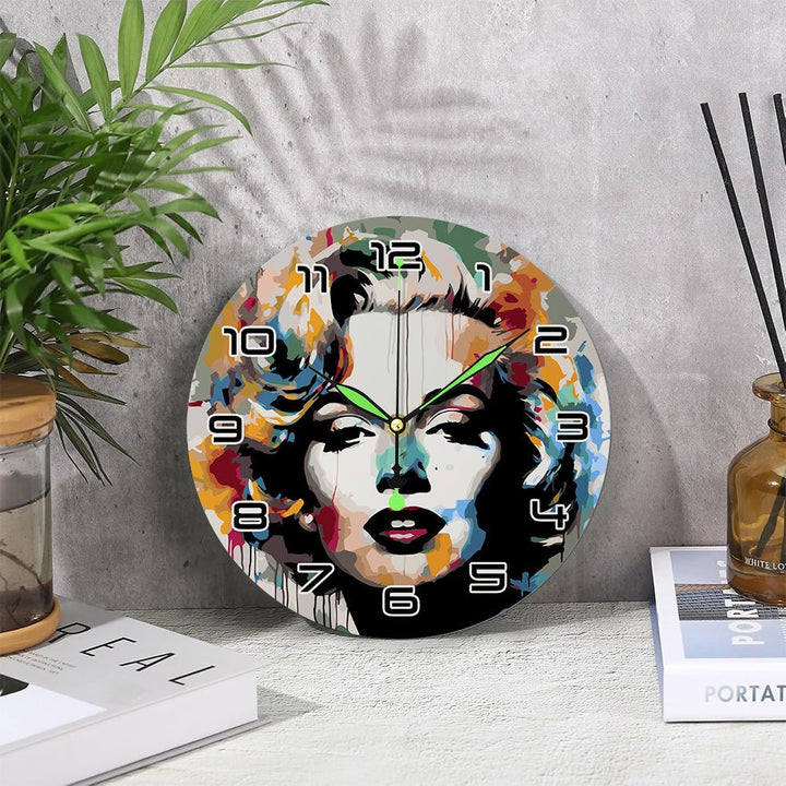 Paint By Numbers KitClock – Marilyn Monroe 10" Silent Wall Clock - isuvio
