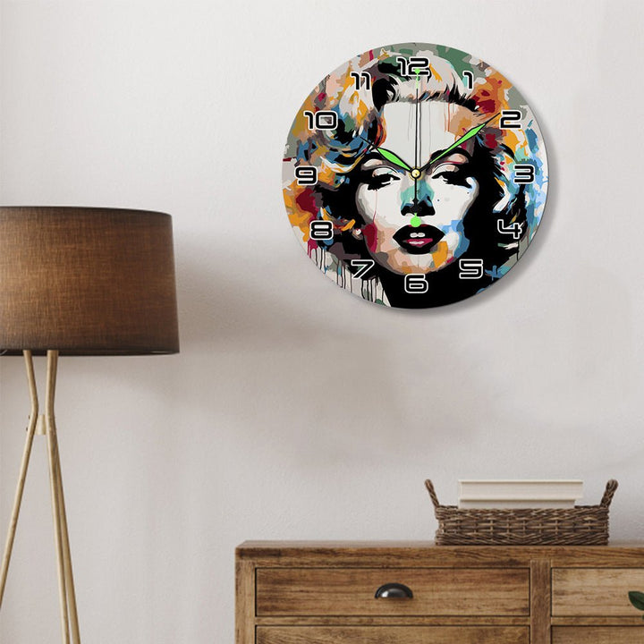 Paint By Numbers KitClock – Marilyn Monroe 10" Silent Wall Clock - isuvio