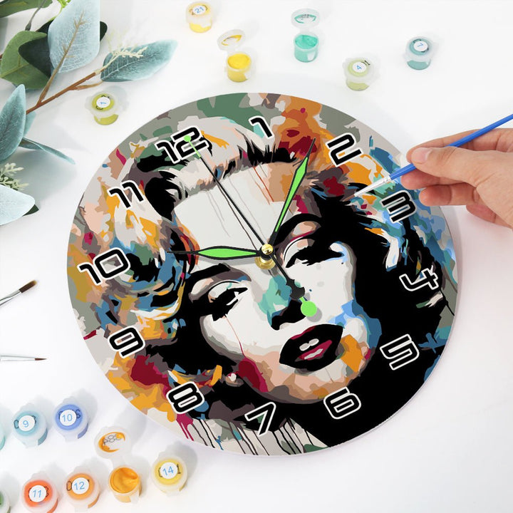 Paint By Numbers KitClock – Marilyn Monroe 10" Silent Wall Clock - isuvio