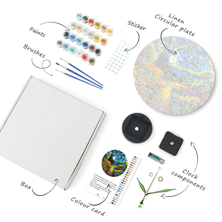 Paint By Numbers KitClock – Starry Garden 10" Silent Wall Clock - isuvio