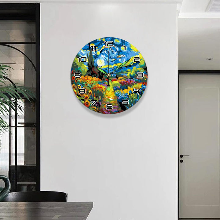 Paint By Numbers KitClock – Starry Garden 10" Silent Wall Clock - isuvio