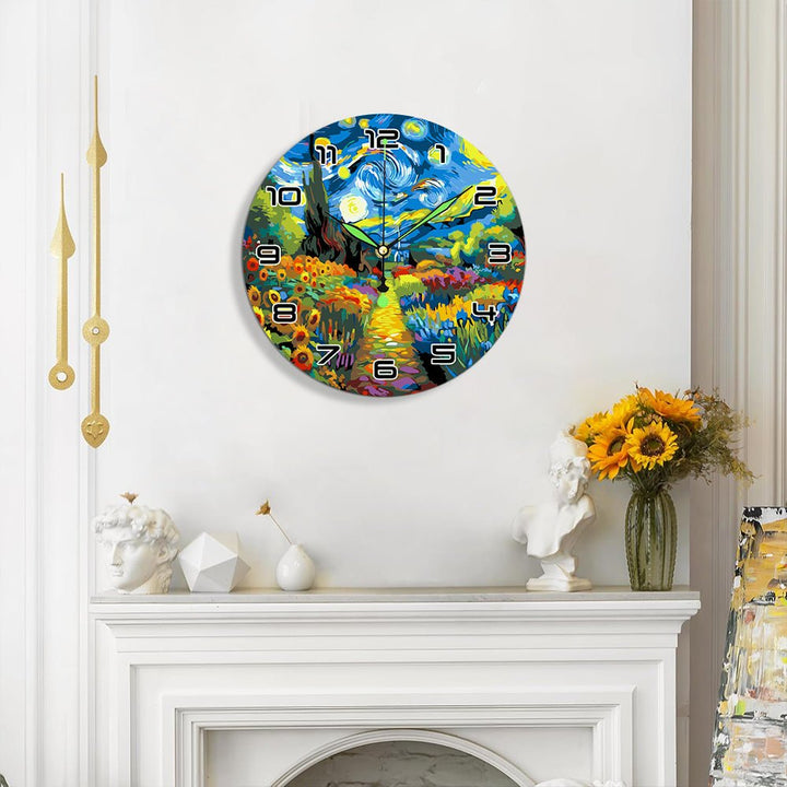 Paint By Numbers KitClock – Starry Garden 10" Silent Wall Clock - isuvio