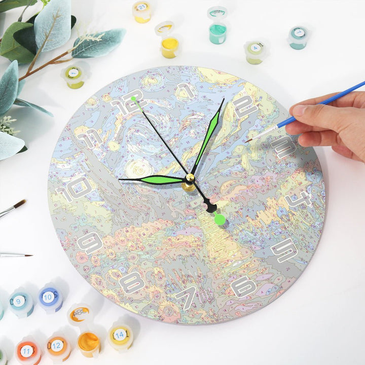 Paint By Numbers KitClock – Starry Garden 10" Silent Wall Clock - isuvio