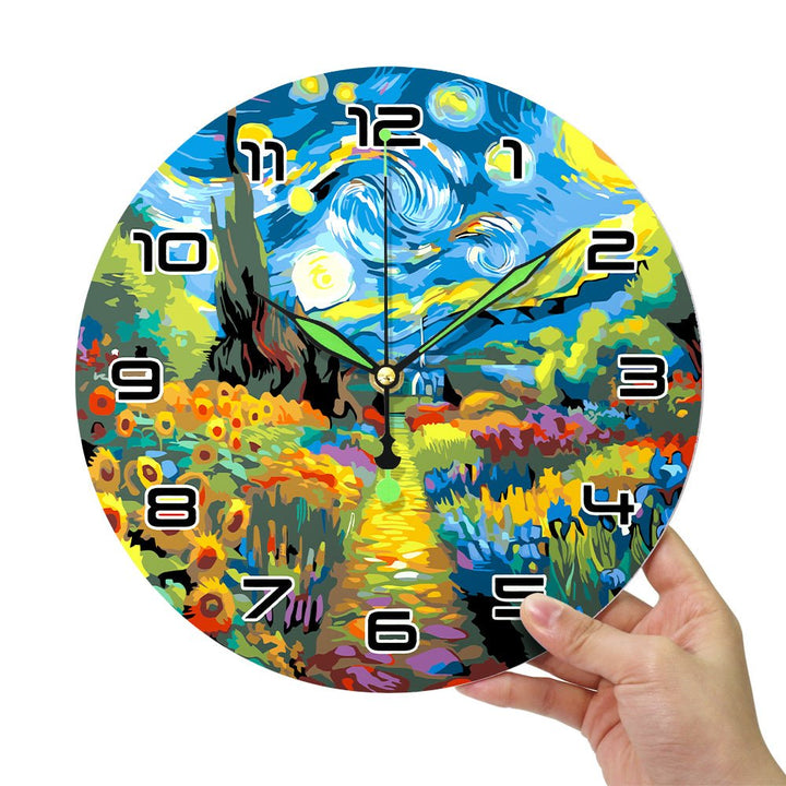 Paint By Numbers KitClock – Starry Garden 10" Silent Wall Clock - isuvio