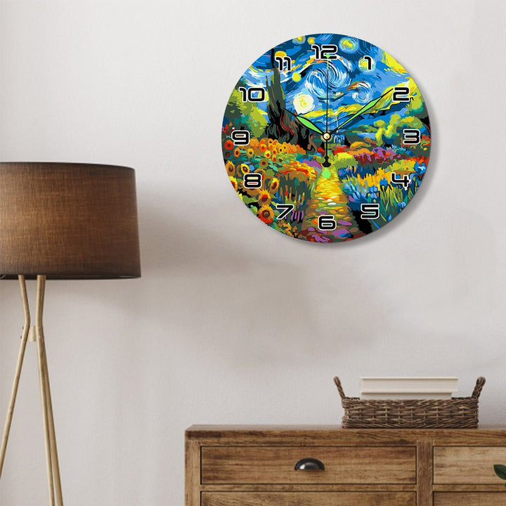 Paint By Numbers KitClock – Starry Garden 10" Silent Wall Clock - isuvio