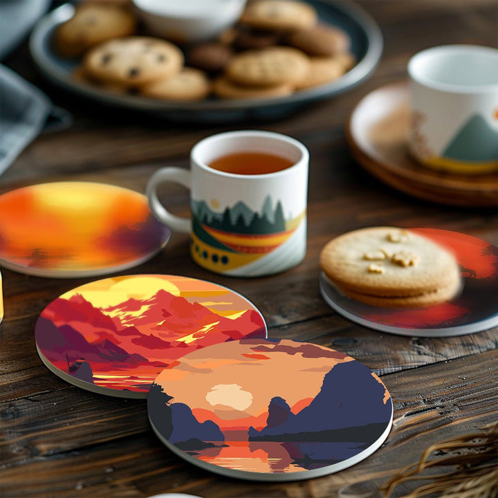 Paint By Numbers KitCoasters Sun set No.11 - isuvio