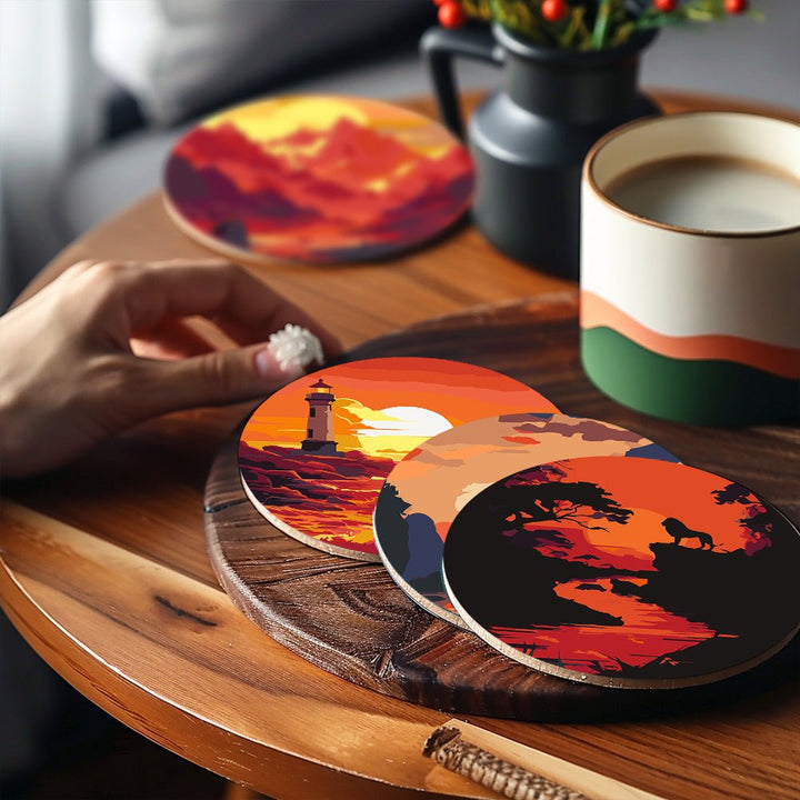 Paint By Numbers KitCoasters Sun set No.11 - isuvio