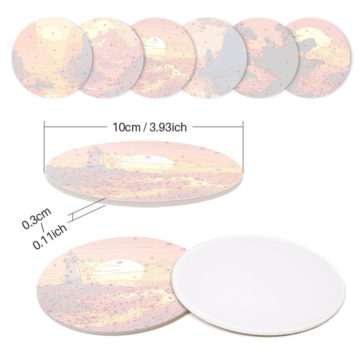 Paint By Numbers KitCoasters Sun set No.11 - isuvio