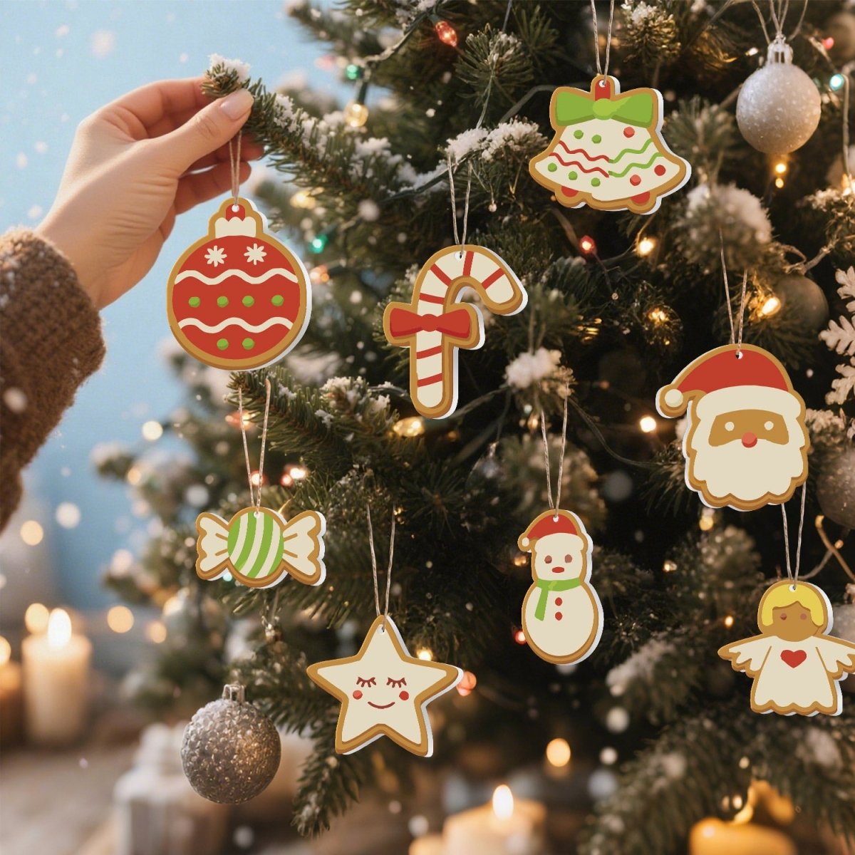 Decorazioni finite appese come addobbi natalizi