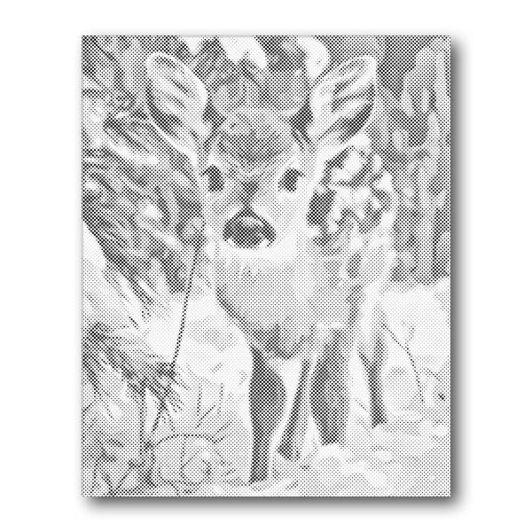 Dot PaintingFawn in Snow - isuvio