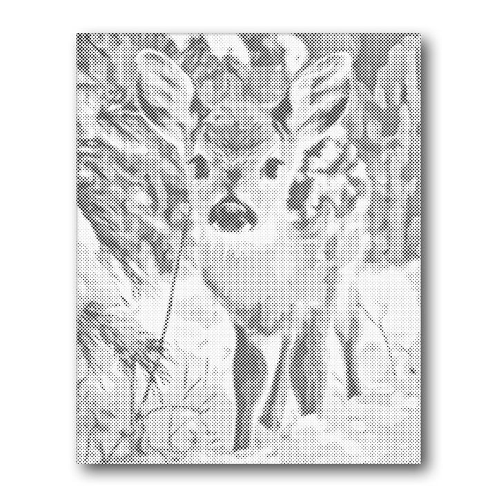 Dot PaintingFawn in Snow - isuvio