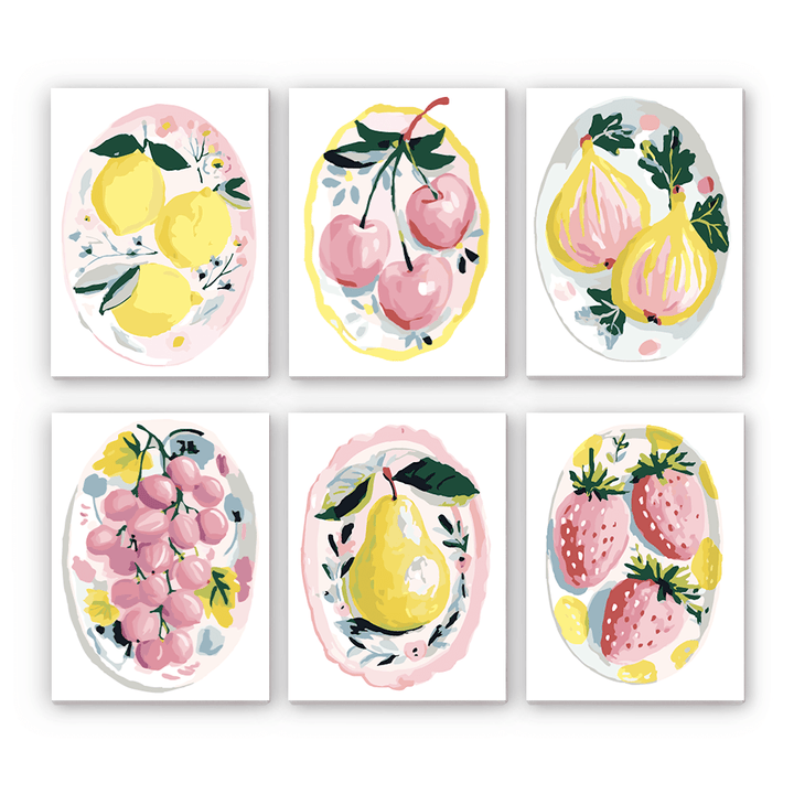 Mini Paint By Numbers SetFruit Ovals Set - isuvio