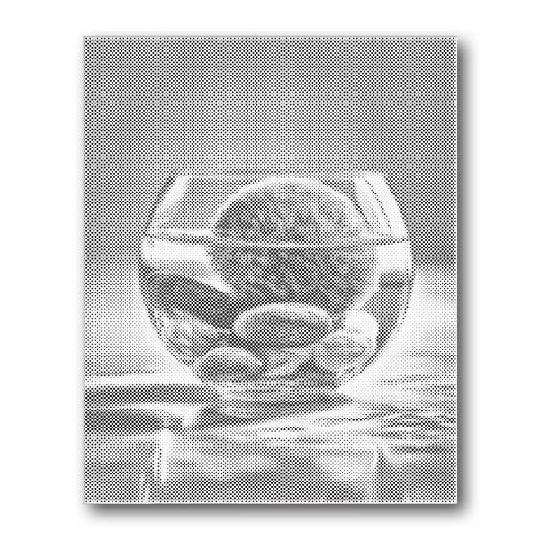 Dot PaintingGlass Bowl Pebbles Moss - isuvio