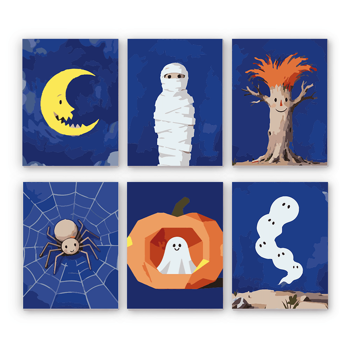 Mini Paint By Numbers SetHalloween Night Scenes - isuvio
