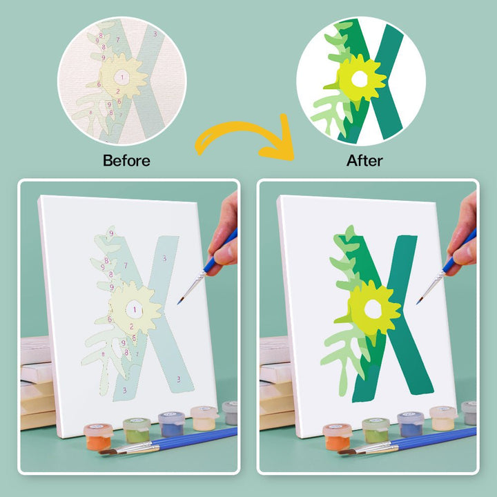 Paint By Numbers KitiSuvio Mini Series Alphabet No.4 - isuvio