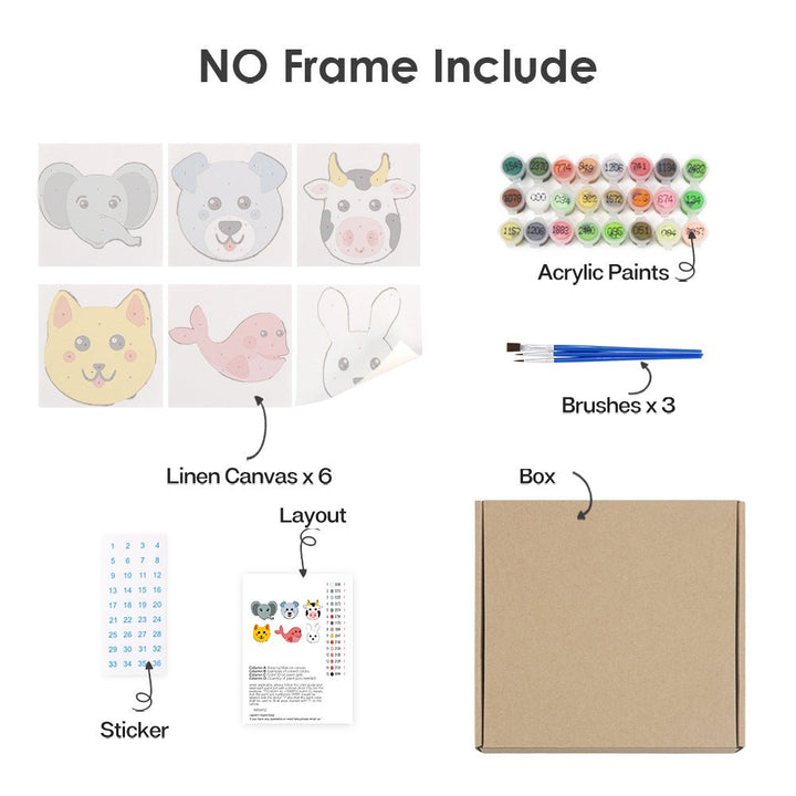 Paint By Numbers KitiSuvio Mini Series Cartoon Animals No.79 - isuvio