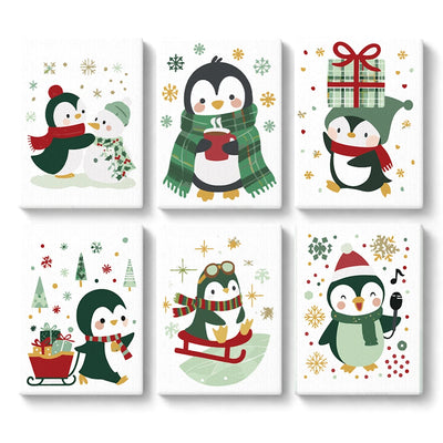 Mini Paint By Numbers SetChristmas Penguins Set – Snowman Sled Gifts - isuvio