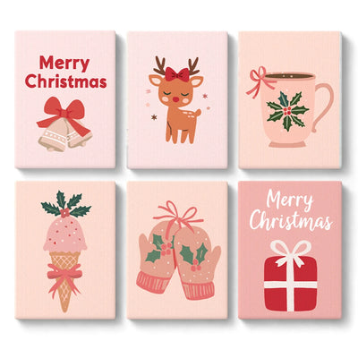 Mini Paint By Numbers SetChristmas Set – Bell Reindeer Mug Mittens Gift - isuvio