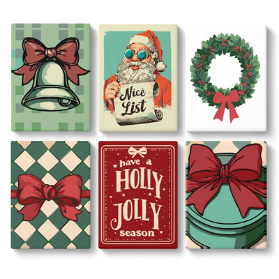 Mini Paint By Numbers SetChristmas Set – Bell & Bow Santa List Wreath - isuvio
