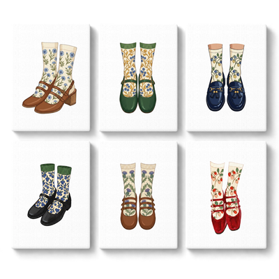 Illustrated Socks And Shoes - main product image