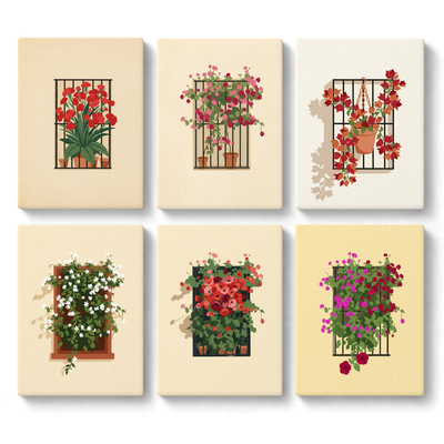 Floral Balcony Illustrations - main product image