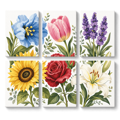 Six Floral Illustrations - main product image