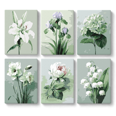 Mini Paint By Numbers SetLily Iris Hydrangea Peony Lily - of - the - Valley - isuvio